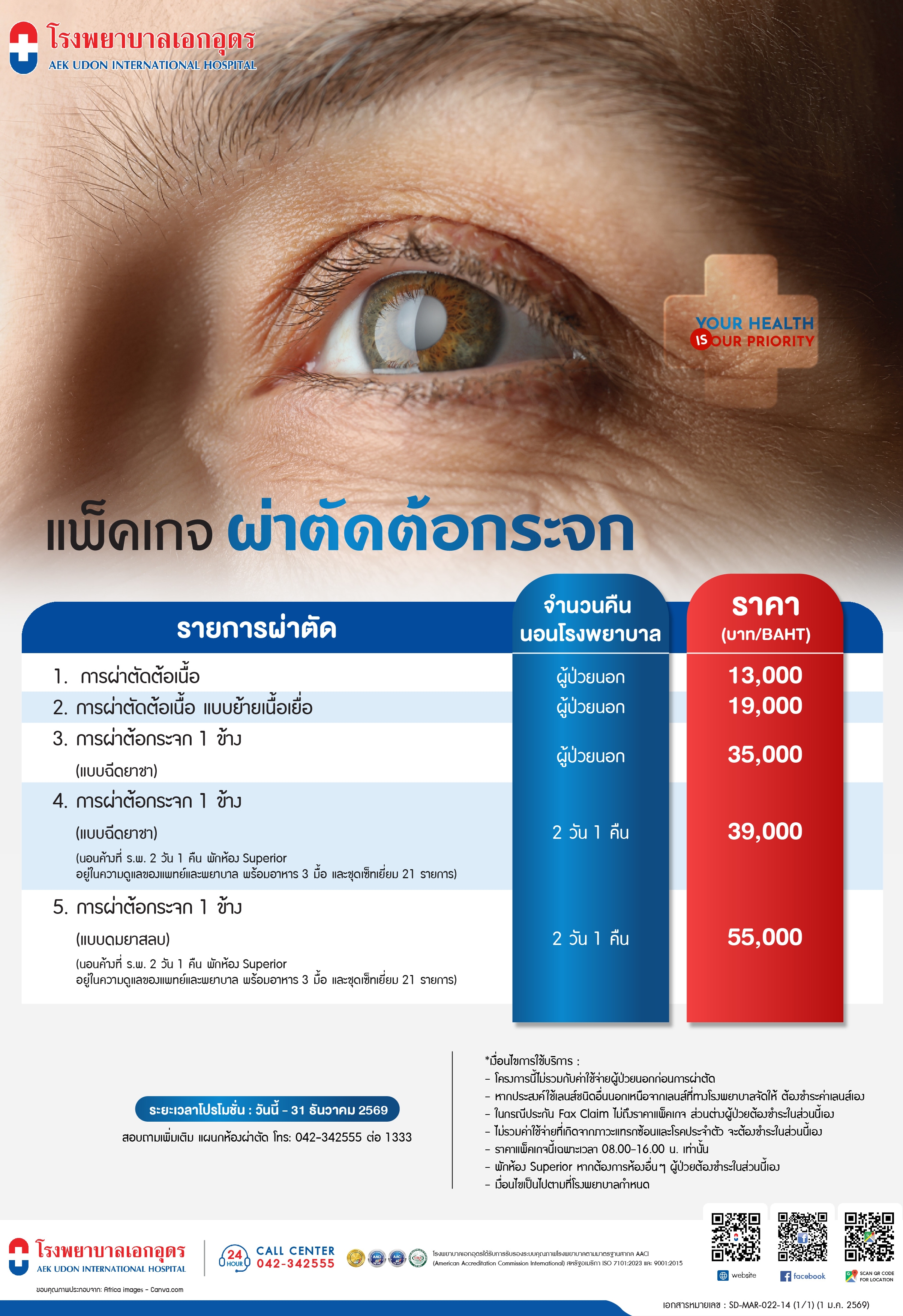 แพคเกจผ่าตัดต้อกระจก